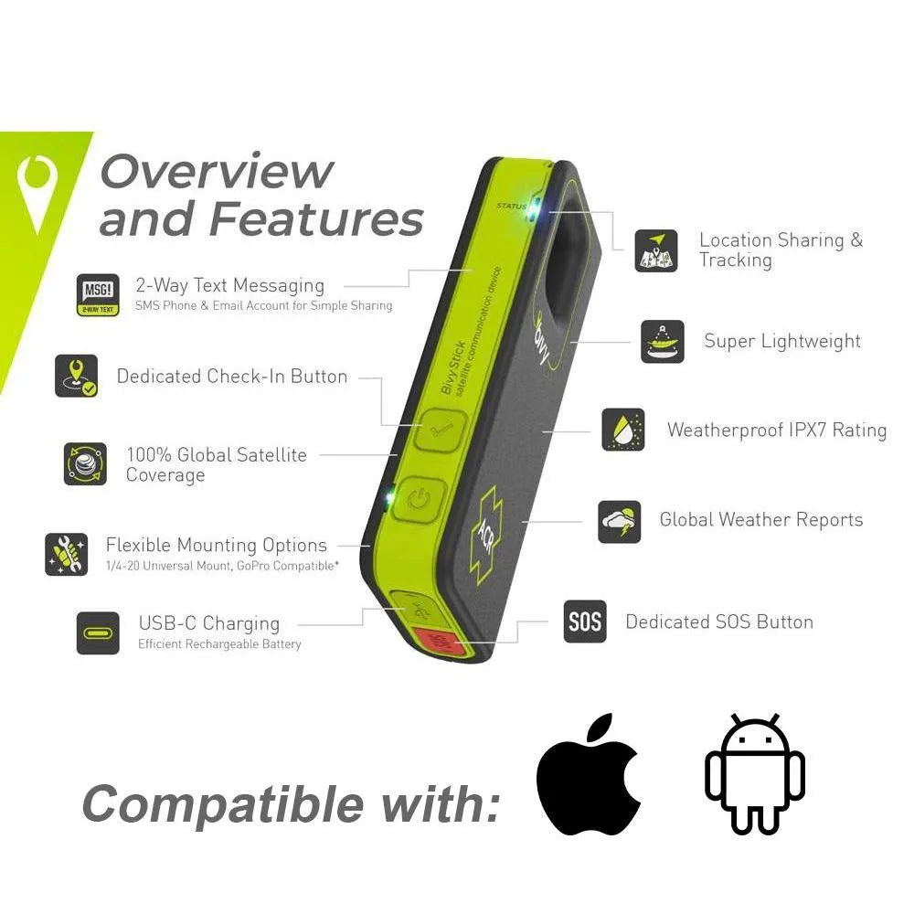 ACR Bivy Stick: 2-way Iridium Satellite Communicator